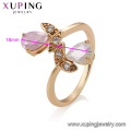 15192 Wholesale fashionable women jewelry simple design flower shaped finger ring with ice stone